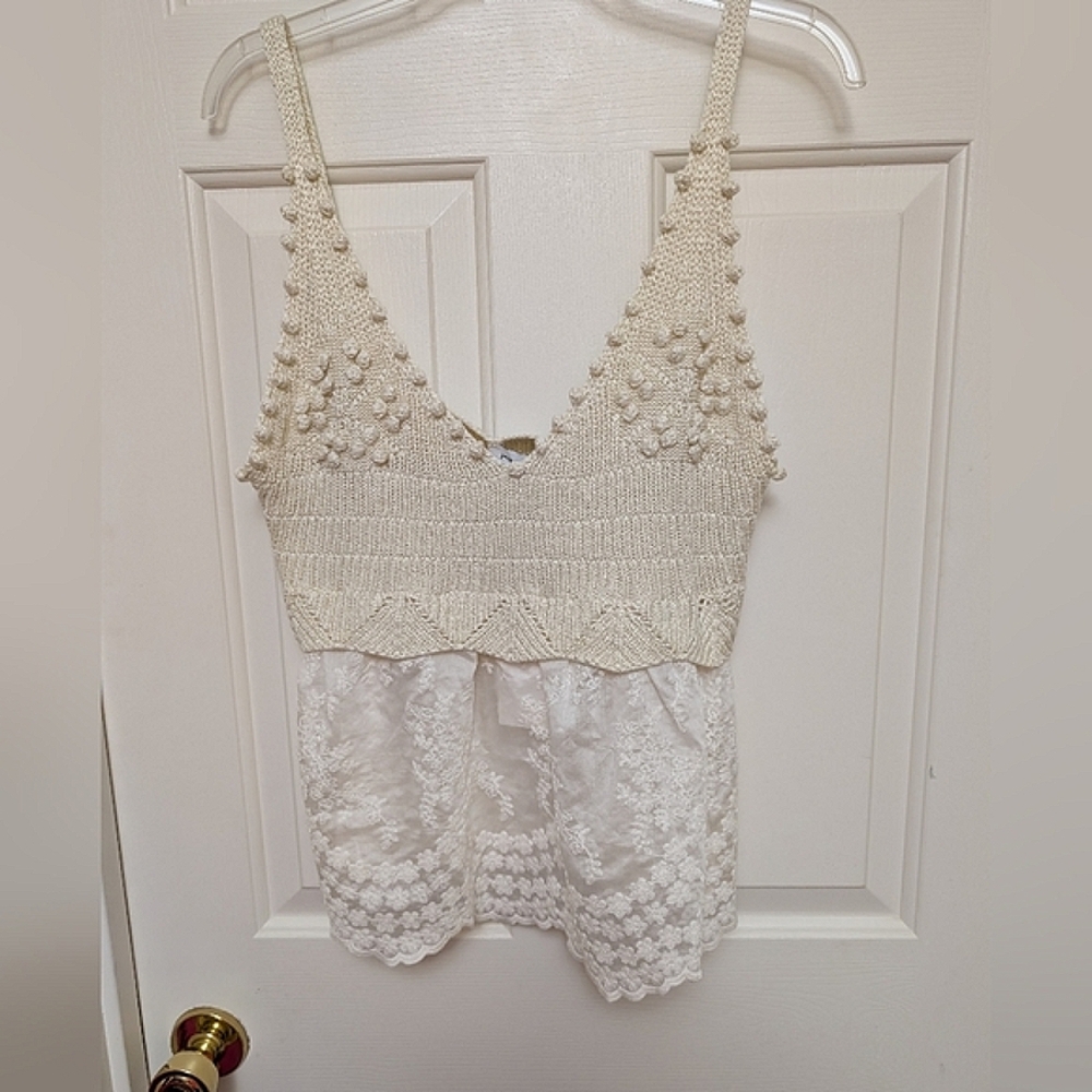 Jacquie The Label Ivory Crochet Lace Top